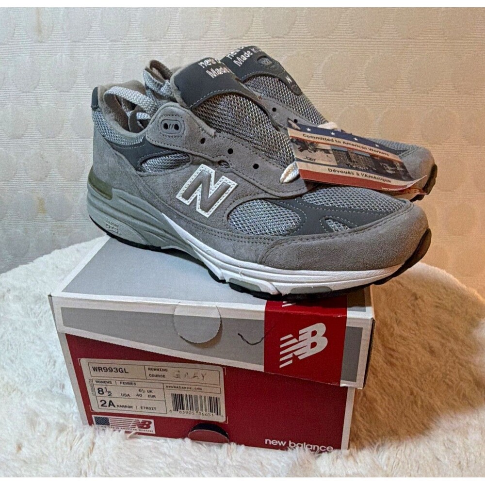 New Balance 993 Made in USA Women’s 8.5 2A Narrow Gray NWT Box WR993GL
